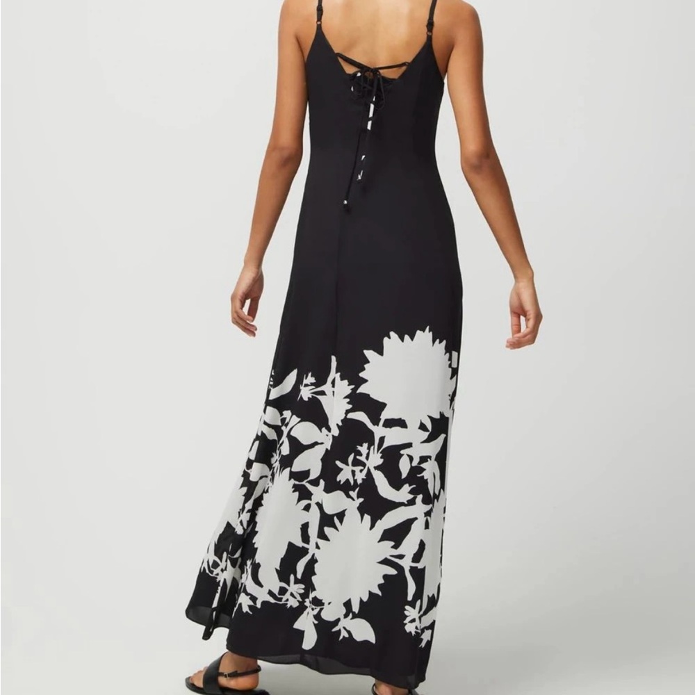 WHBM Casual and Sexy Black Floral Maxi Dress Size 14 NWT - Picture 9 of 9